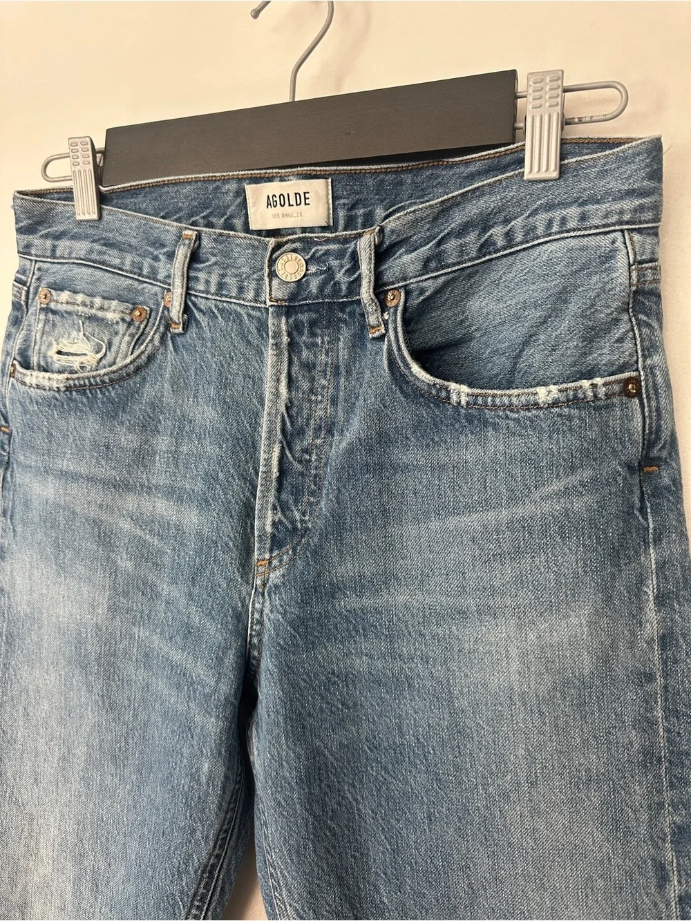Agolde 90s Vintage Blue Relaxed Straight Ankle Jeans